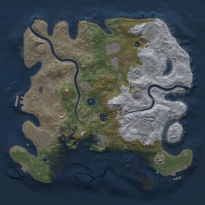 Thumbnail Rust Map: Procedural Map, Size: 3750, Seed: 1111713854, 16 Monuments