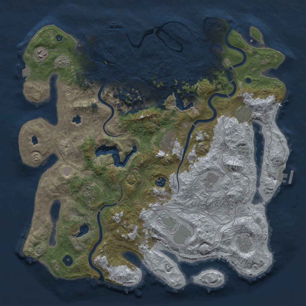 Rust Map: Procedural Map, Size: 4500, Seed: 634681058, 16 Monuments