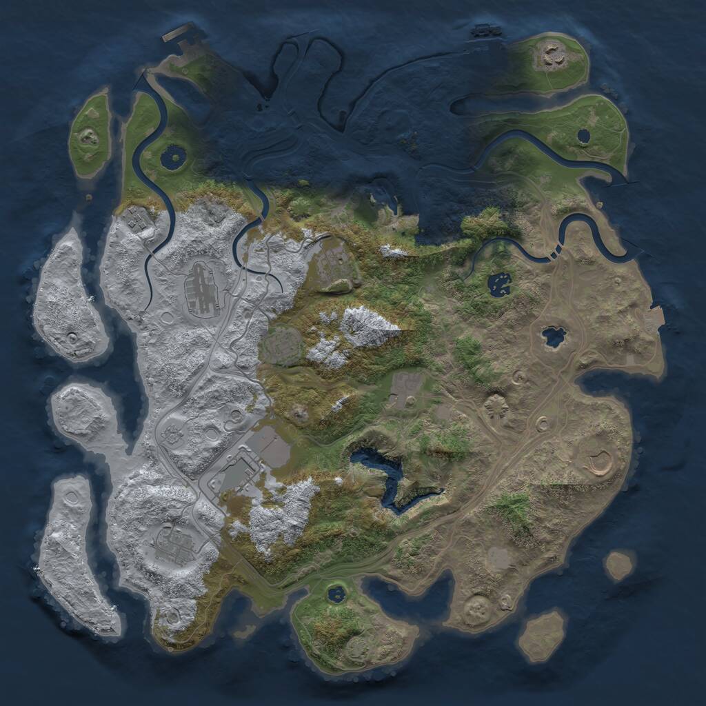 Rust Map: Procedural Map, Size: 4250, Seed: 908203926, 16 Monuments