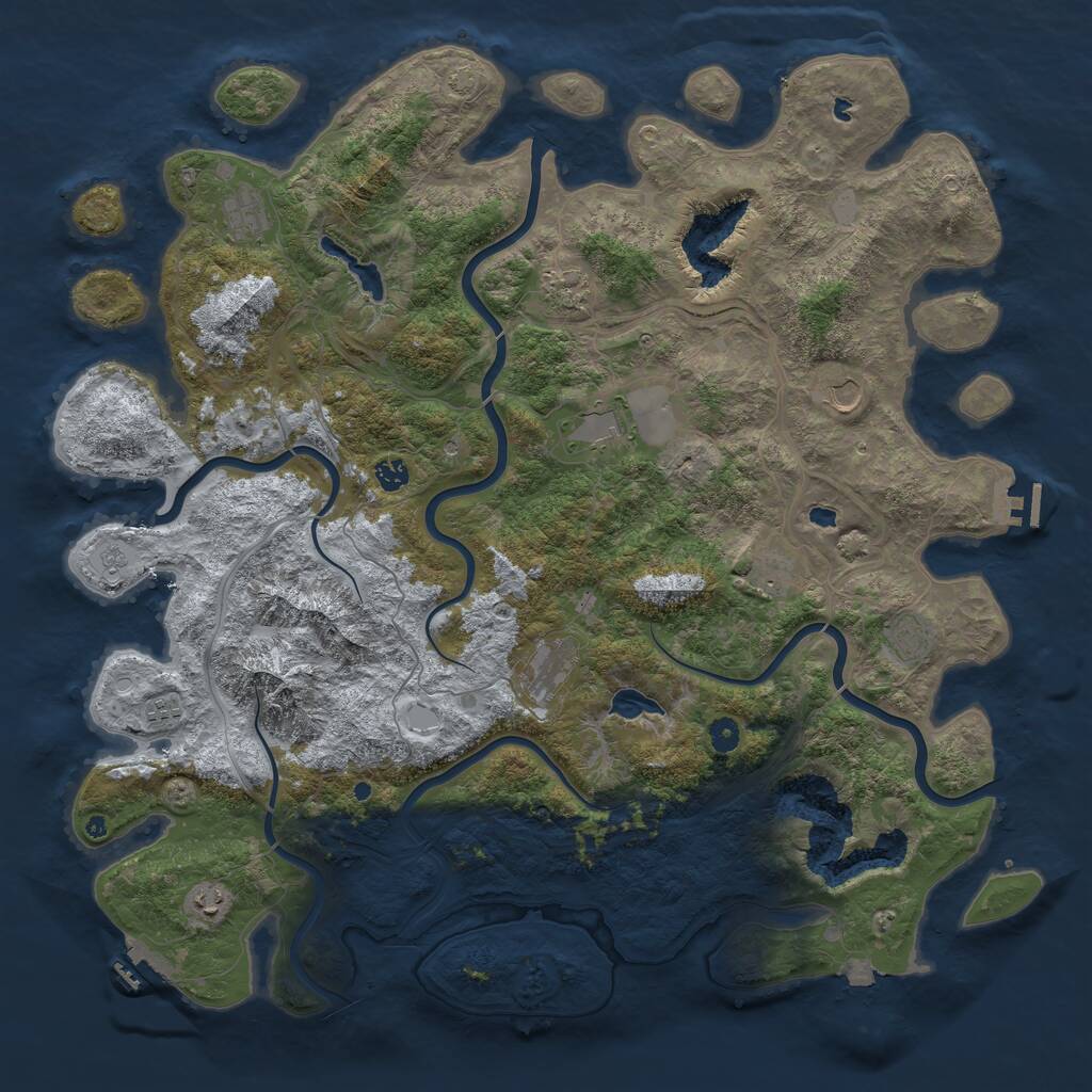 Rust Map: Procedural Map, Size: 5000, Seed: 360573548, 16 Monuments