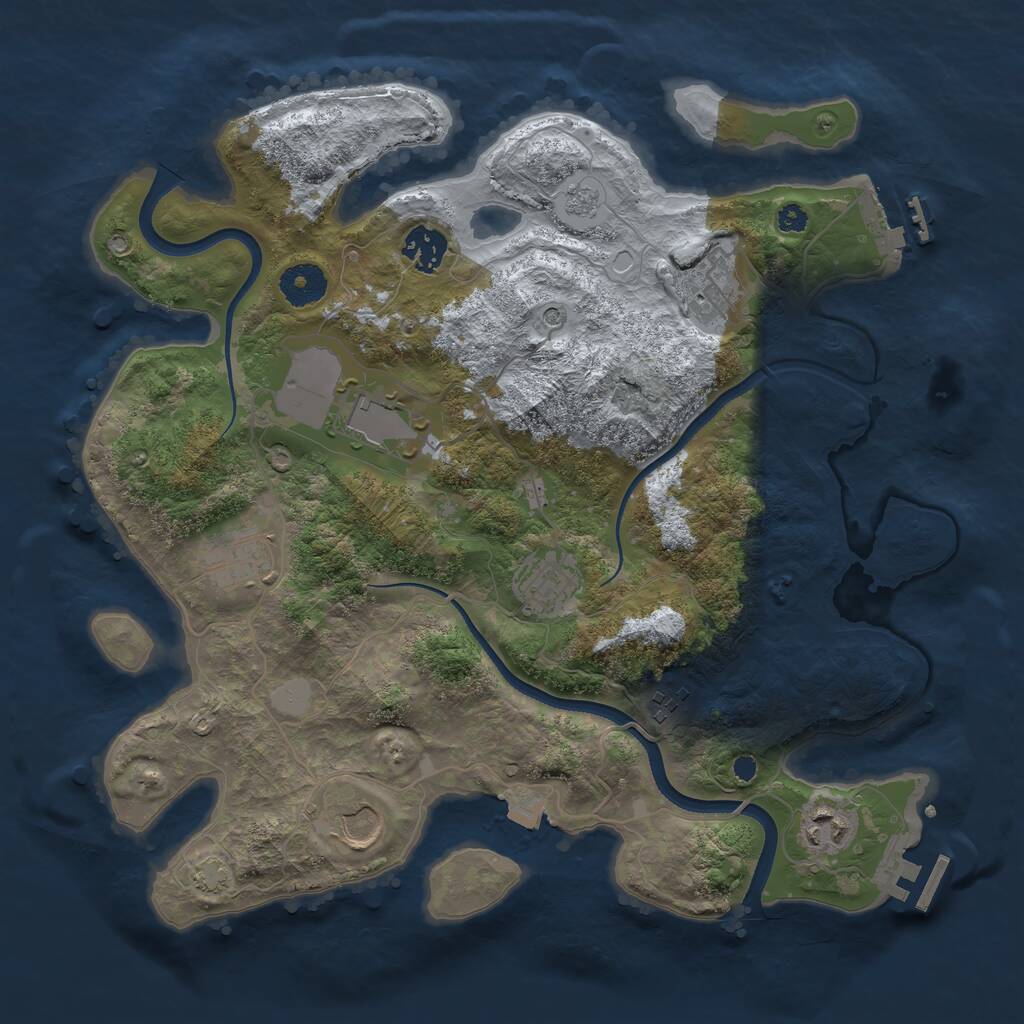 Rust Map: Procedural Map, Size: 3500, Seed: 274961824, 14 Monuments