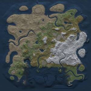 Thumbnail Rust Map: Procedural Map, Size: 4500, Seed: 169761362, 16 Monuments