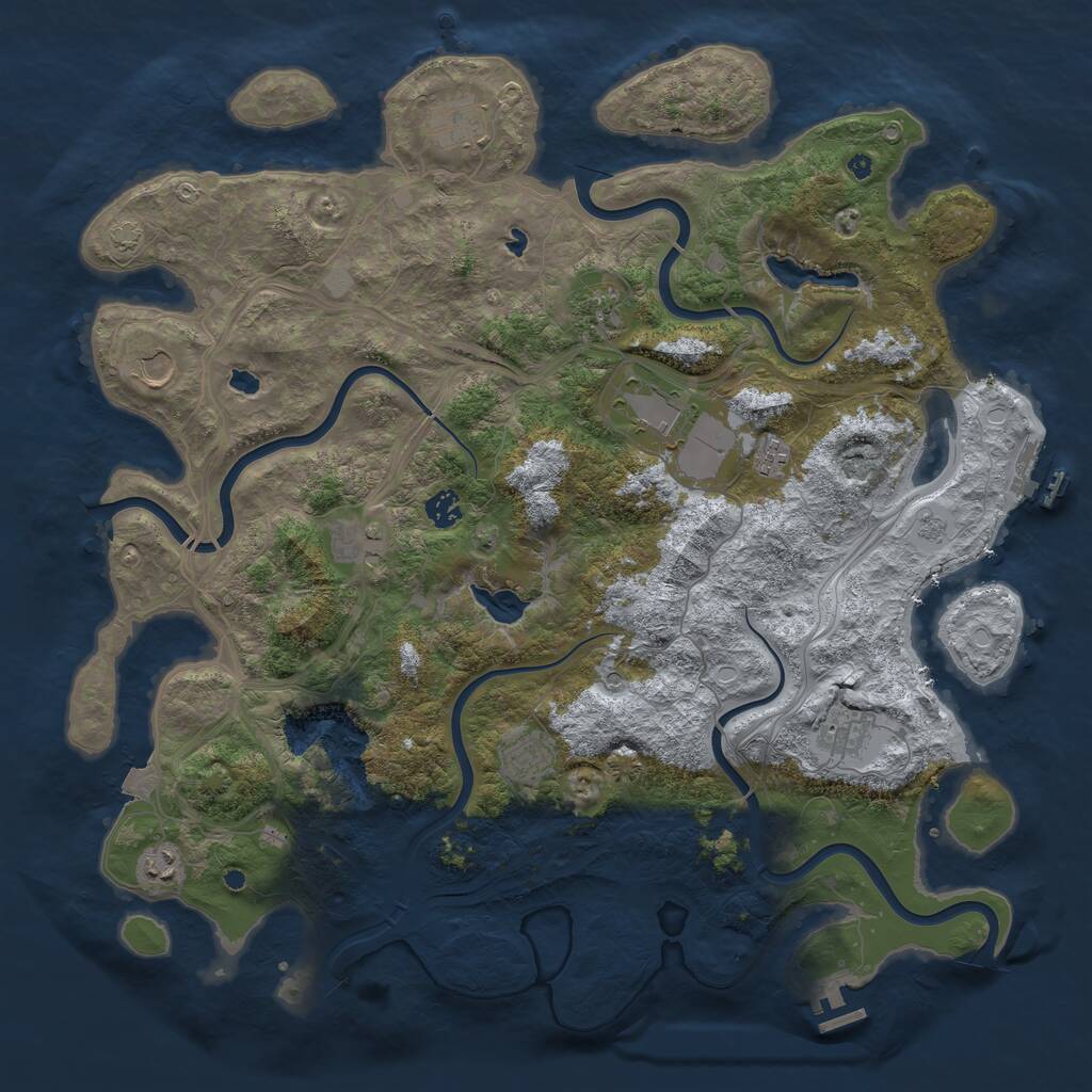 Rust Map: Procedural Map, Size: 4500, Seed: 169761362, 16 Monuments