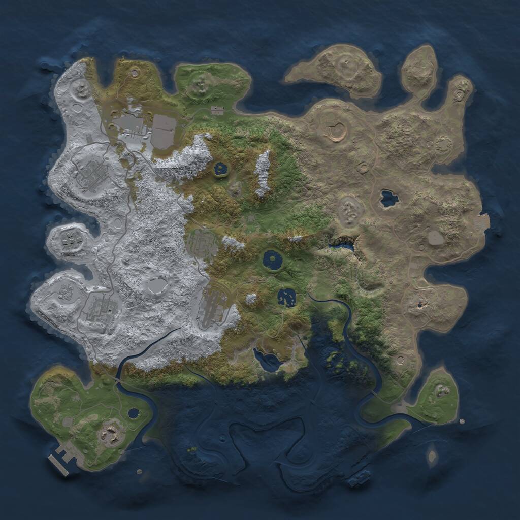 Rust Map: Procedural Map, Size: 4000, Seed: 691202012, 15 Monuments