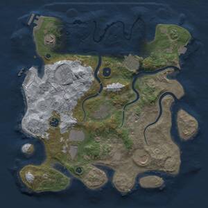 Thumbnail Rust Map: Procedural Map, Size: 3500, Seed: 2041135635, 14 Monuments