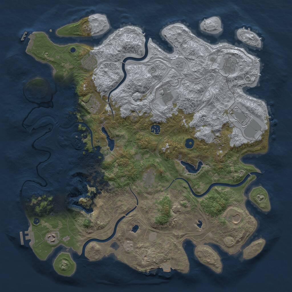 Rust Map: Procedural Map, Size: 4500, Seed: 589931043, 17 Monuments