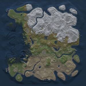 Thumbnail Rust Map: Procedural Map, Size: 4500, Seed: 589931043, 17 Monuments