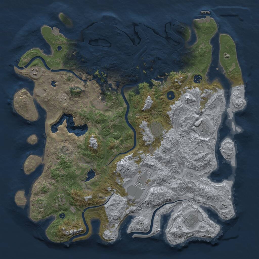 Rust Map: Procedural Map, Size: 4500, Seed: 67382941, 15 Monuments