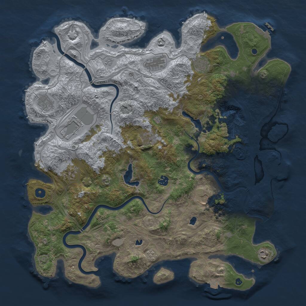 Rust Map: Procedural Map, Size: 4500, Seed: 1859982842, 16 Monuments