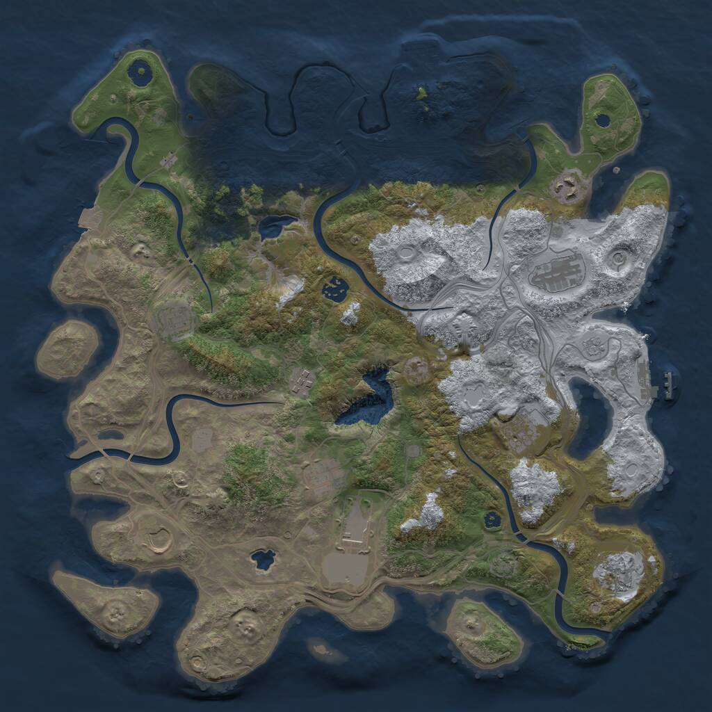 Rust Map: Procedural Map, Size: 4250, Seed: 148867, 16 Monuments