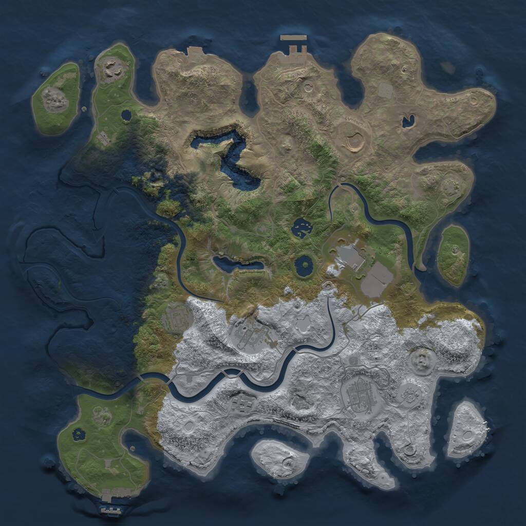 Rust Map: Procedural Map, Size: 4000, Seed: 1503429556, 14 Monuments