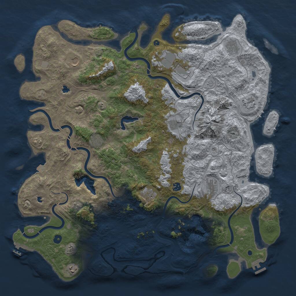 Rust Map: Procedural Map, Size: 5098, Seed: 12778, 17 Monuments