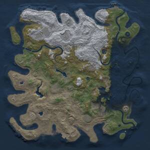 Thumbnail Rust Map: Procedural Map, Size: 4500, Seed: 873809308, 17 Monuments