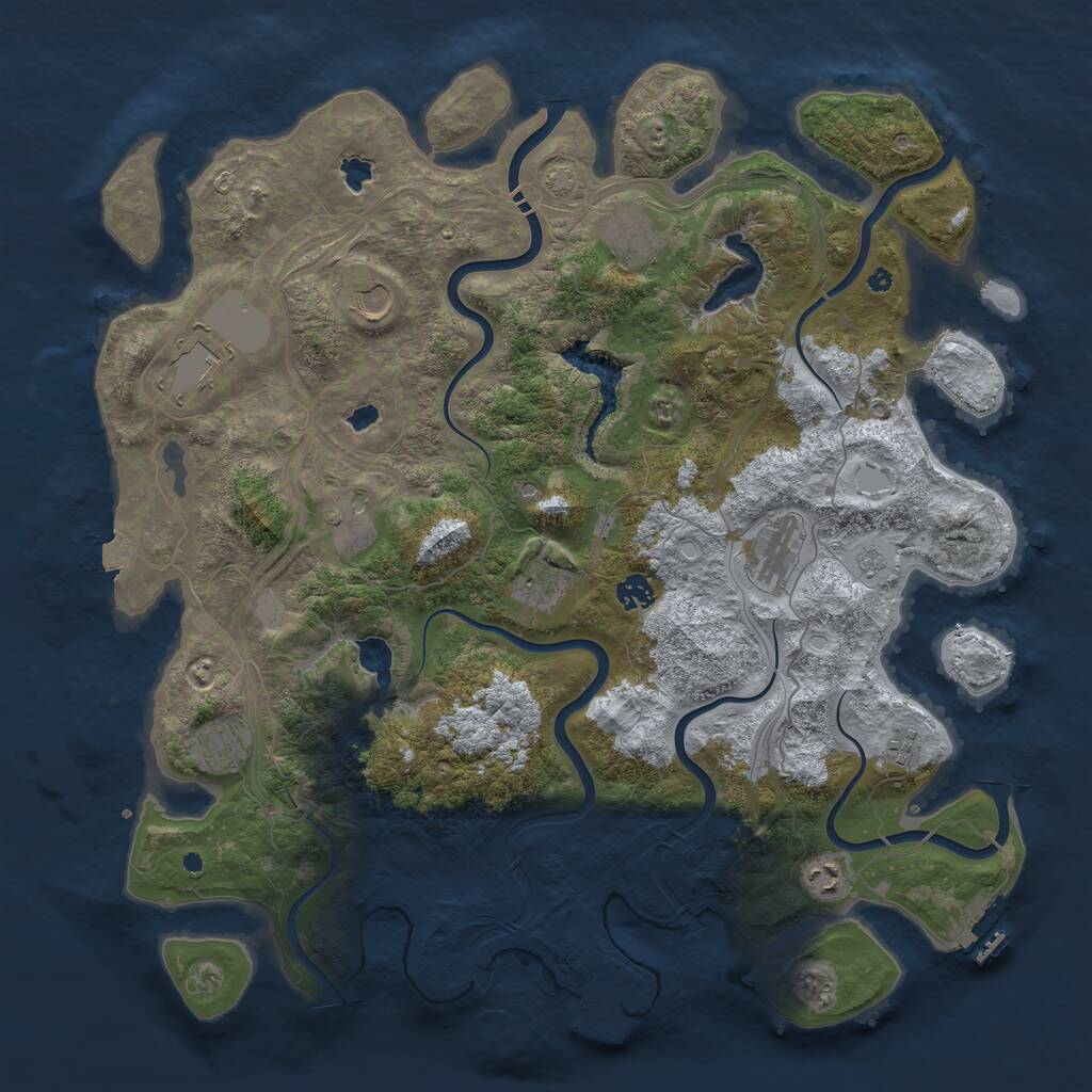 Rust Map: Procedural Map, Size: 4500, Seed: 34943, 16 Monuments