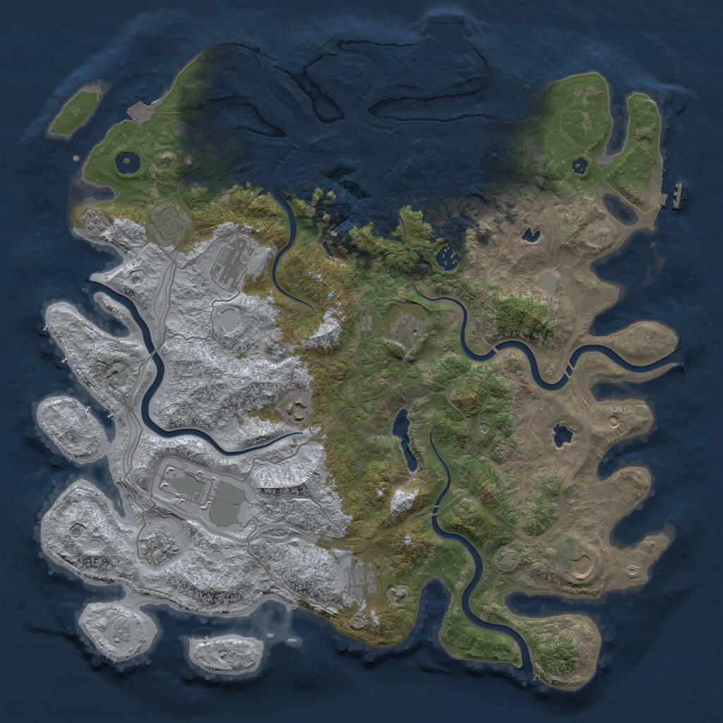 Rust Map: Procedural Map, Size: 4500, Seed: 1742175309, 16 Monuments