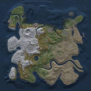 Thumbnail Rust Map: Procedural Map, Size: 3250, Seed: 1243125117, 13 Monuments