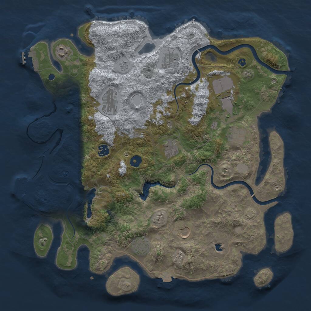 Rust Map: Procedural Map, Size: 4000, Seed: 167827194, 16 Monuments