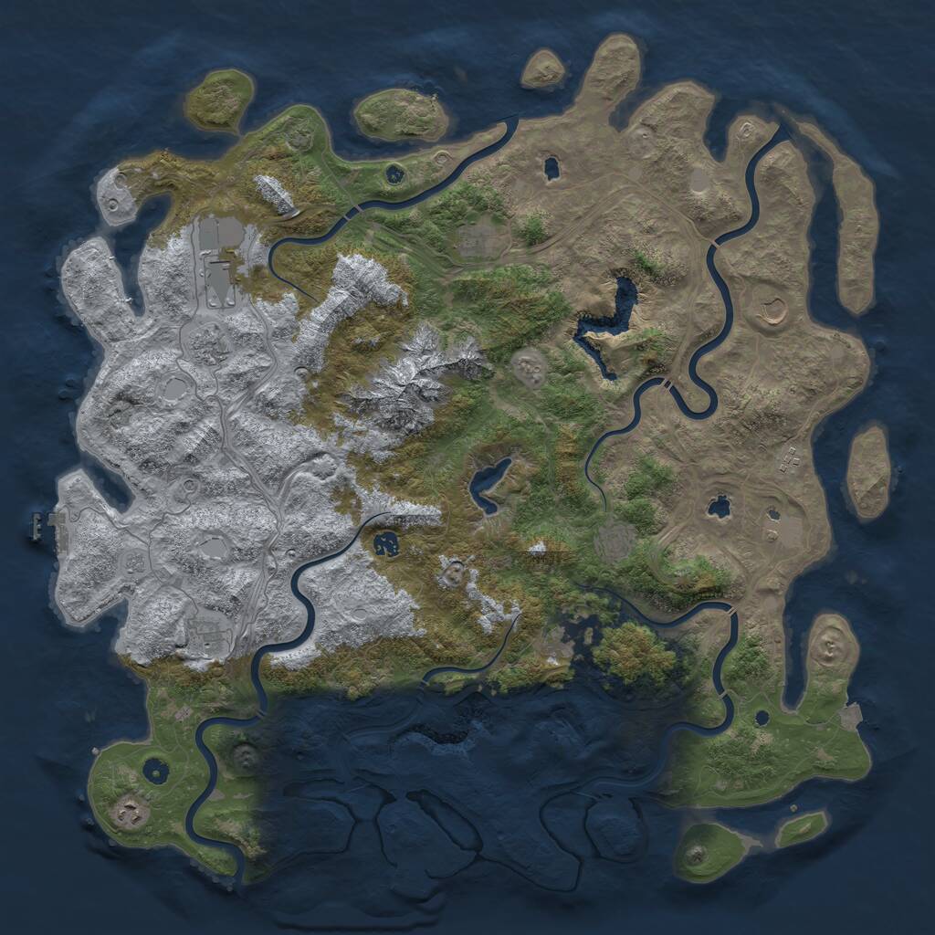 Rust Map: Procedural Map, Size: 5400, Seed: 76666662, 17 Monuments