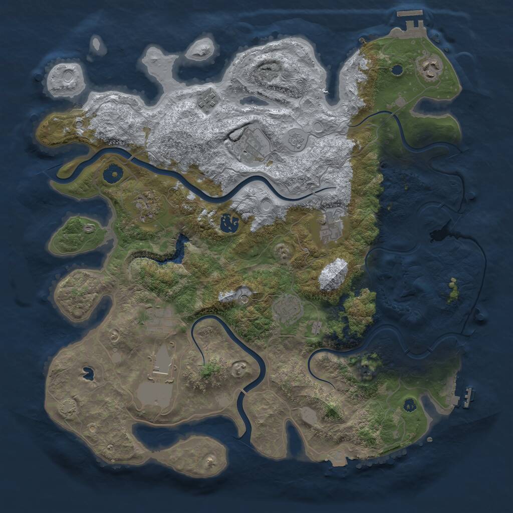 Rust Map: Procedural Map, Size: 4000, Seed: 965663061, 15 Monuments