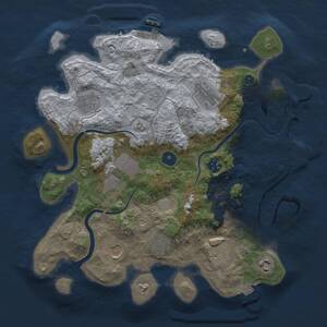 Thumbnail Rust Map: Procedural Map, Size: 3500, Seed: 1939447491, 15 Monuments