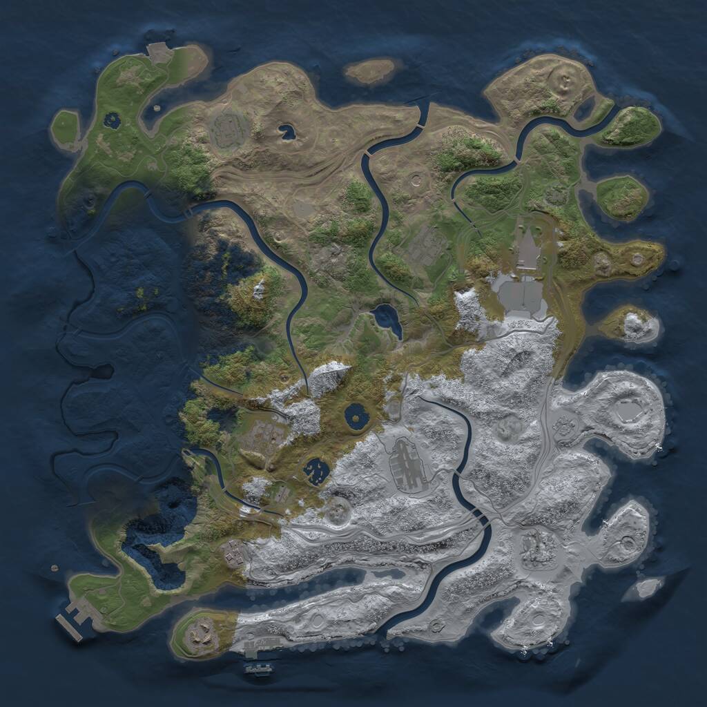 Rust Map: Procedural Map, Size: 4250, Seed: 342317740, 15 Monuments
