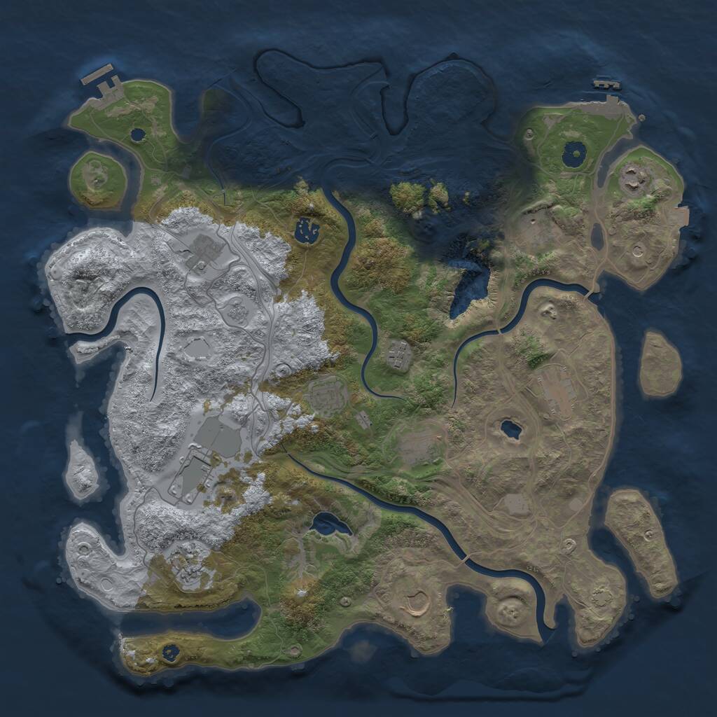 Rust Map: Procedural Map, Size: 4250, Seed: 1544436527, 17 Monuments