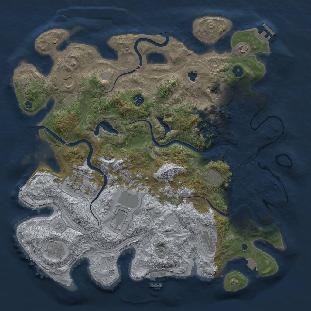 Rust Map: Procedural Map, Size: 4250, Seed: 1676872539, 16 Monuments