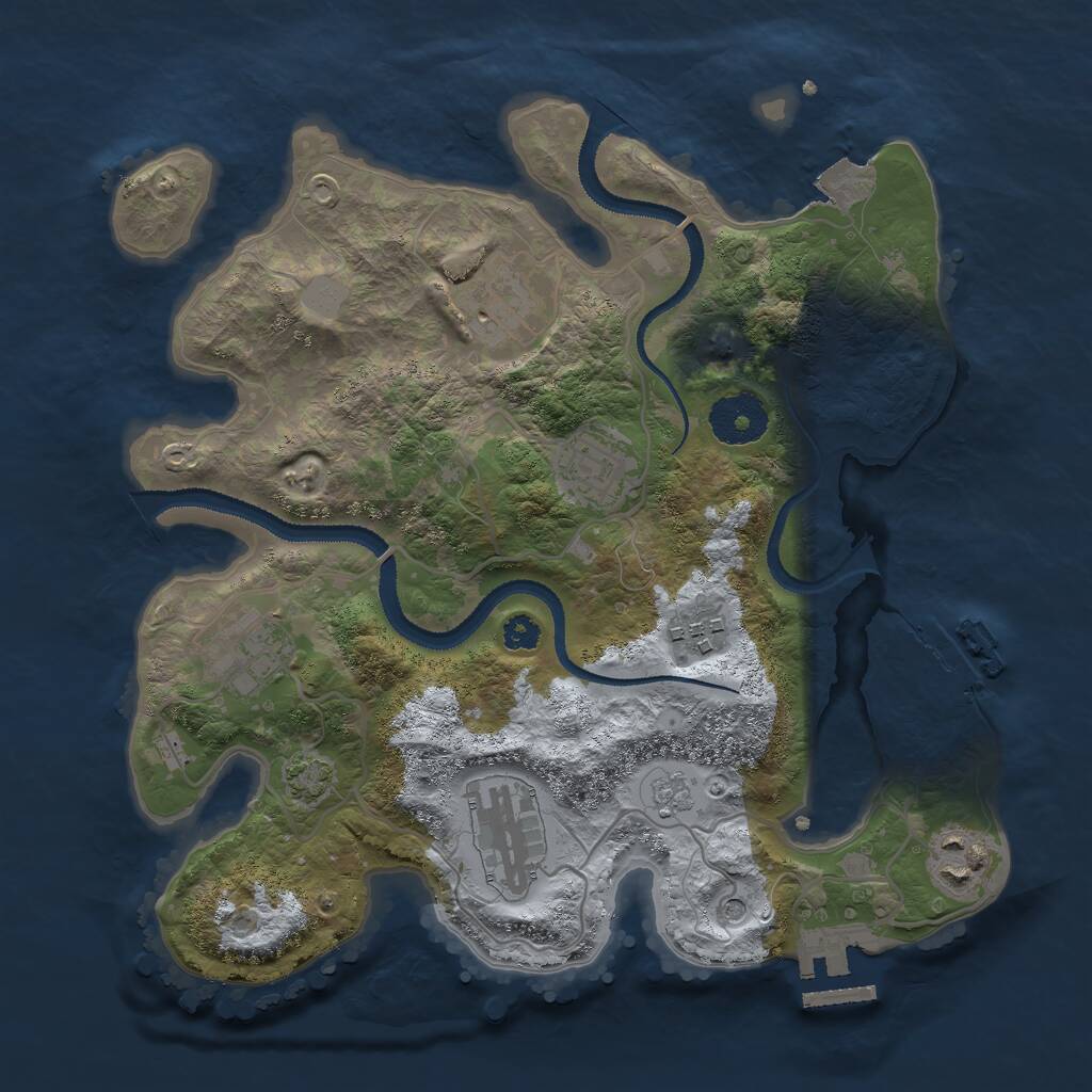 Rust Map: Procedural Map, Size: 3000, Seed: 643767402, 12 Monuments