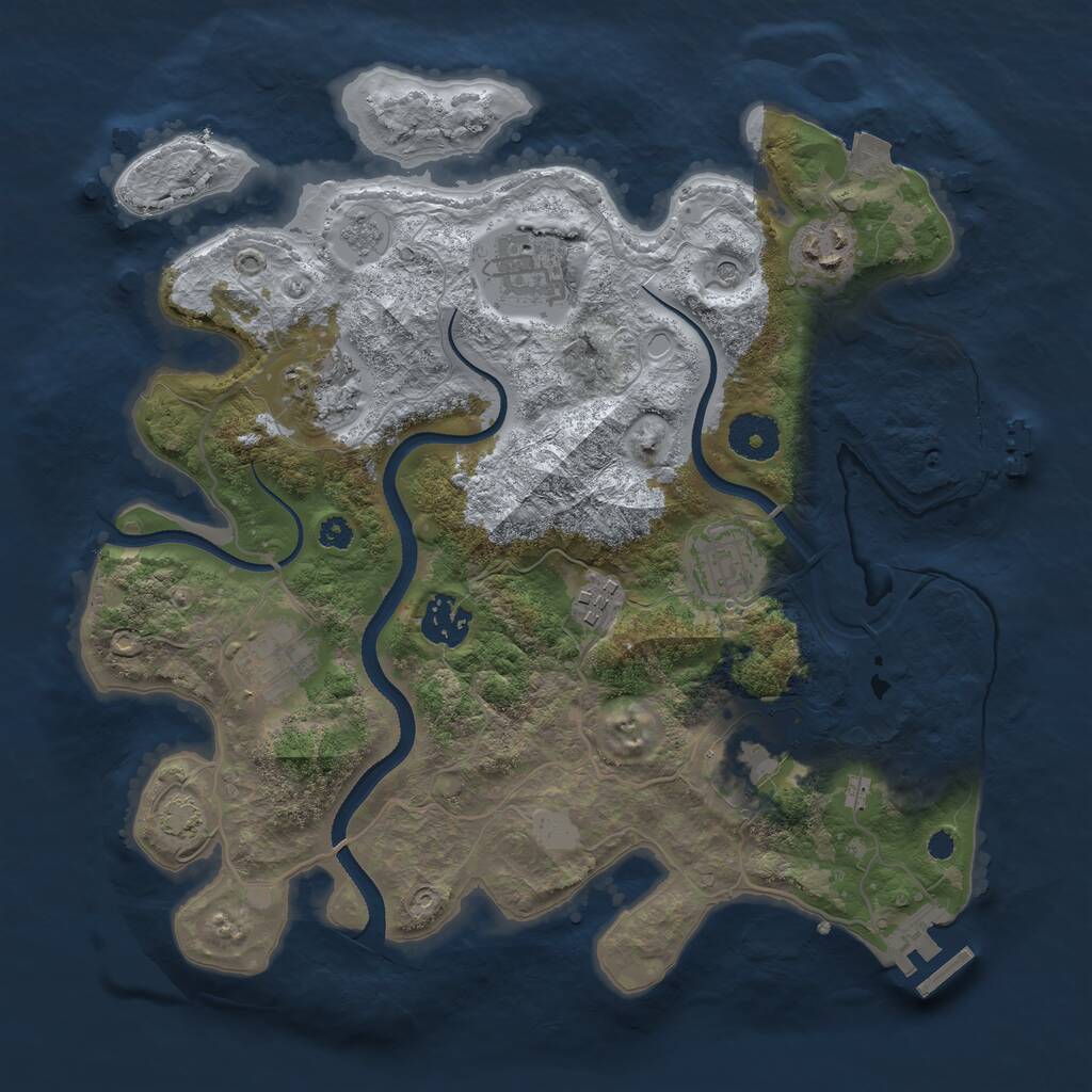 Rust Map: Procedural Map, Size: 3300, Seed: 1653532573, 14 Monuments