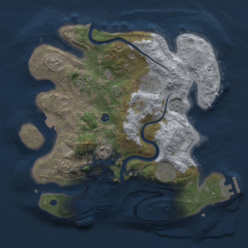 Rust Map: Procedural Map, Size: 3000, Seed: 590426265, 11 Monuments