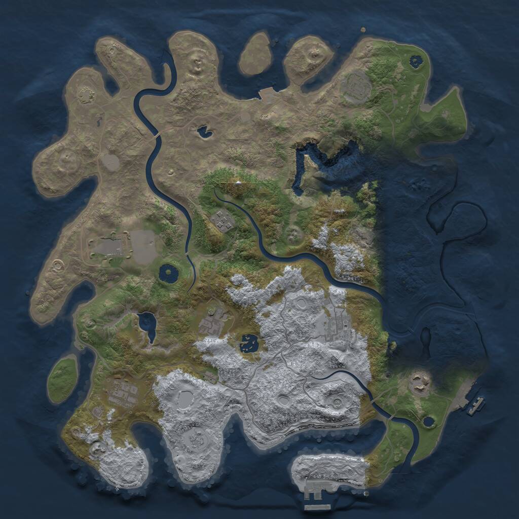 Rust Map: Procedural Map, Size: 4000, Seed: 937350276, 14 Monuments