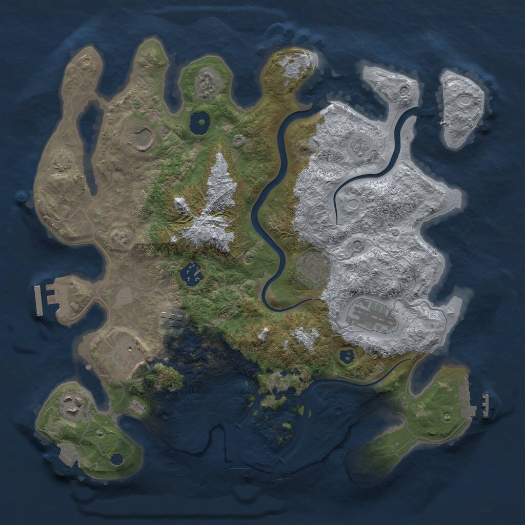 Rust Map: Procedural Map, Size: 3500, Seed: 1503067535, 13 Monuments