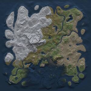 Thumbnail Rust Map: Procedural Map, Size: 5000, Seed: 1258563445, 15 Monuments