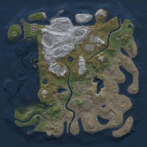 Thumbnail Rust Map: Procedural Map, Size: 4050, Seed: 68937715, 14 Monuments