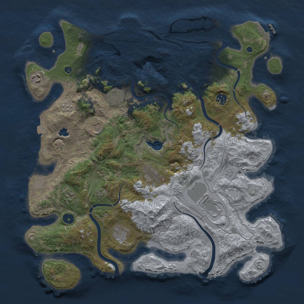 Rust Map: Procedural Map, Size: 4250, Seed: 777071891, 15 Monuments