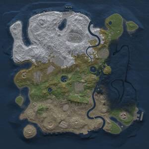 Thumbnail Rust Map: Procedural Map, Size: 3500, Seed: 54939583, 15 Monuments