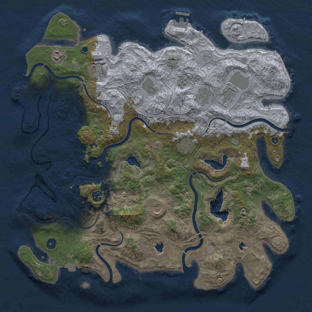 Rust Map: Procedural Map, Size: 4500, Seed: 80123936, 15 Monuments