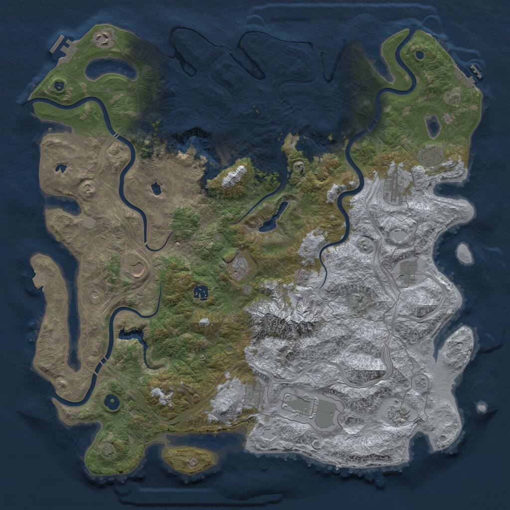 Rust Map: Procedural Map, Size: 5000, Seed: 2052026, 17 Monuments