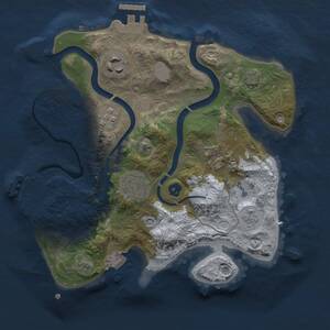 Thumbnail Rust Map: Procedural Map, Size: 2500, Seed: 36885324, 10 Monuments