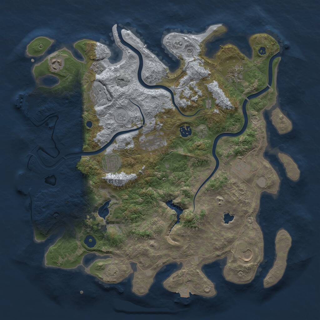 Rust Map: Procedural Map, Size: 4000, Seed: 1314369055, 15 Monuments