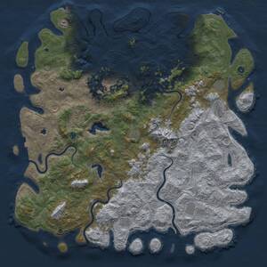 Thumbnail Rust Map: Procedural Map, Size: 6000, Seed: 72583224, 17 Monuments