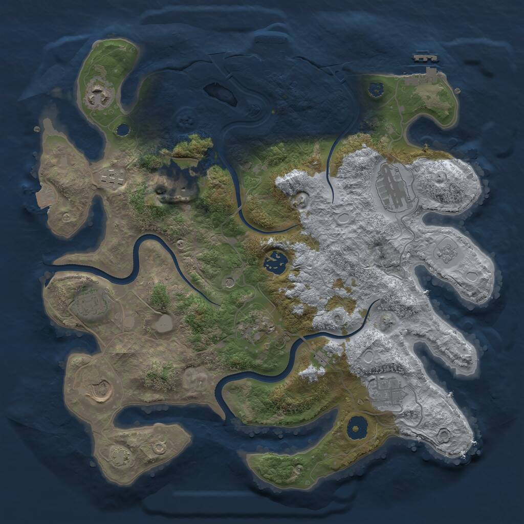 Rust Map: Procedural Map, Size: 3500, Seed: 31400822, 15 Monuments
