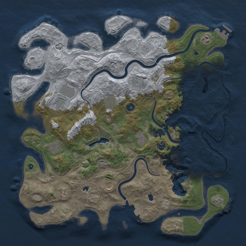 Rust Map: Procedural Map, Size: 4500, Seed: 207012078, 15 Monuments