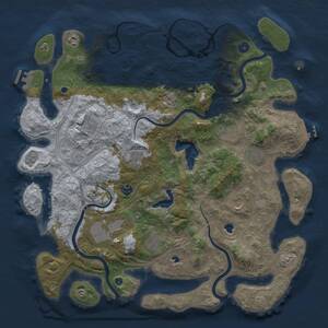 Thumbnail Rust Map: Procedural Map, Size: 4500, Seed: 9876583, 16 Monuments