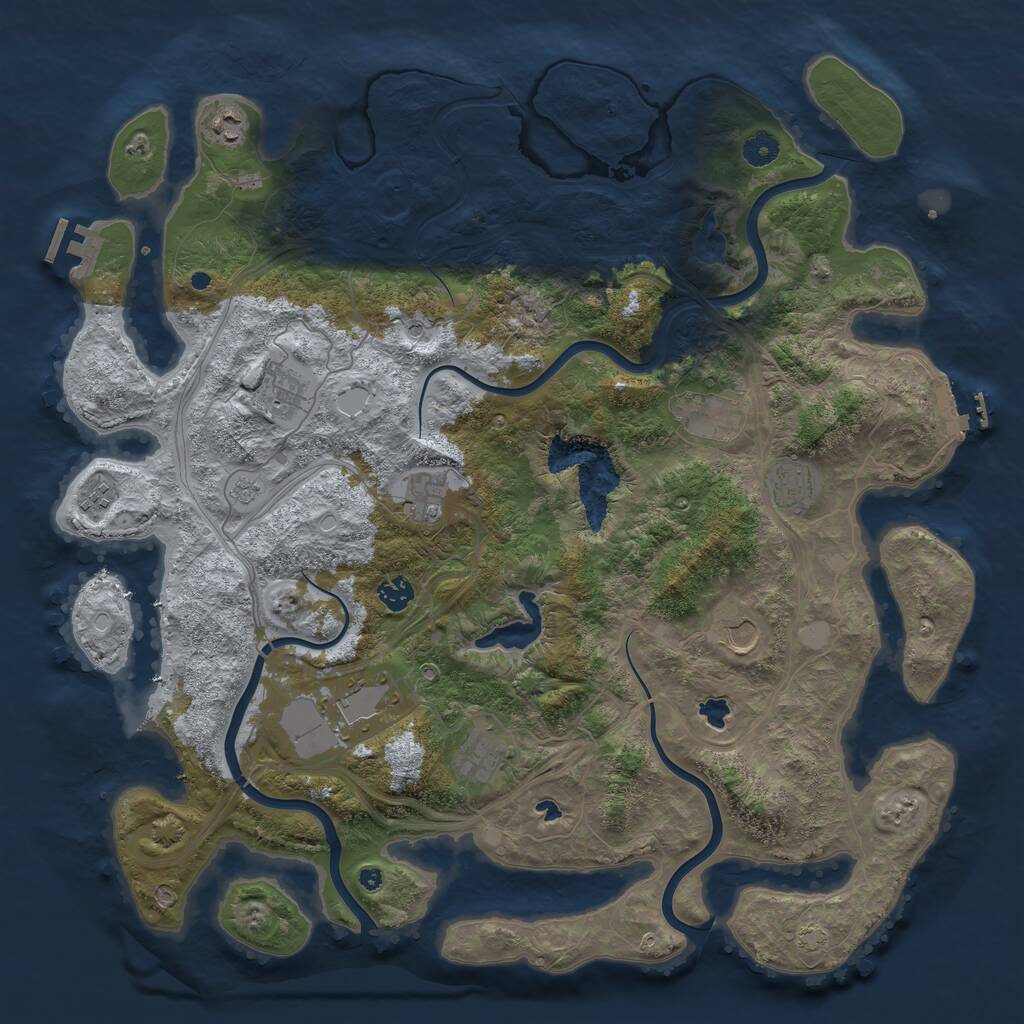 Rust Map: Procedural Map, Size: 4500, Seed: 9876583, 16 Monuments