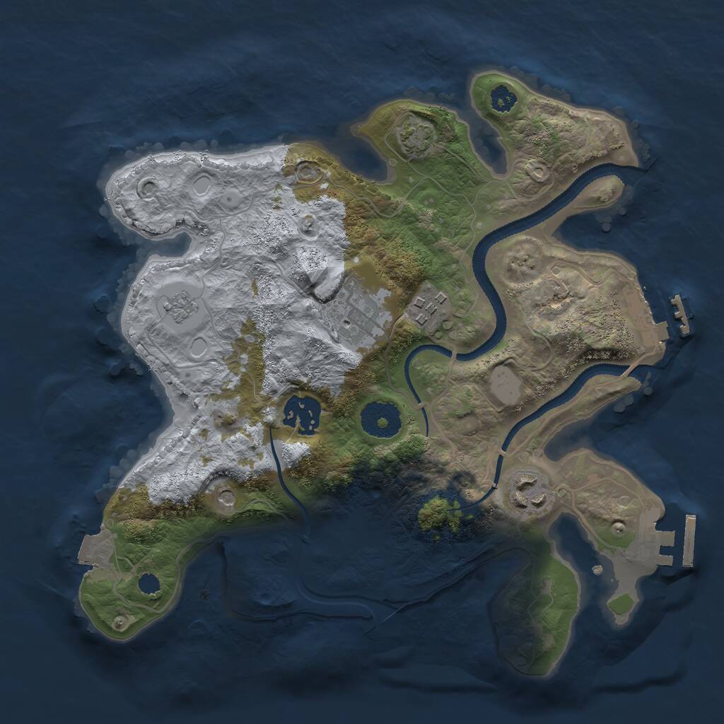 Rust Map: Procedural Map, Size: 2800, Seed: 693527130, 10 Monuments