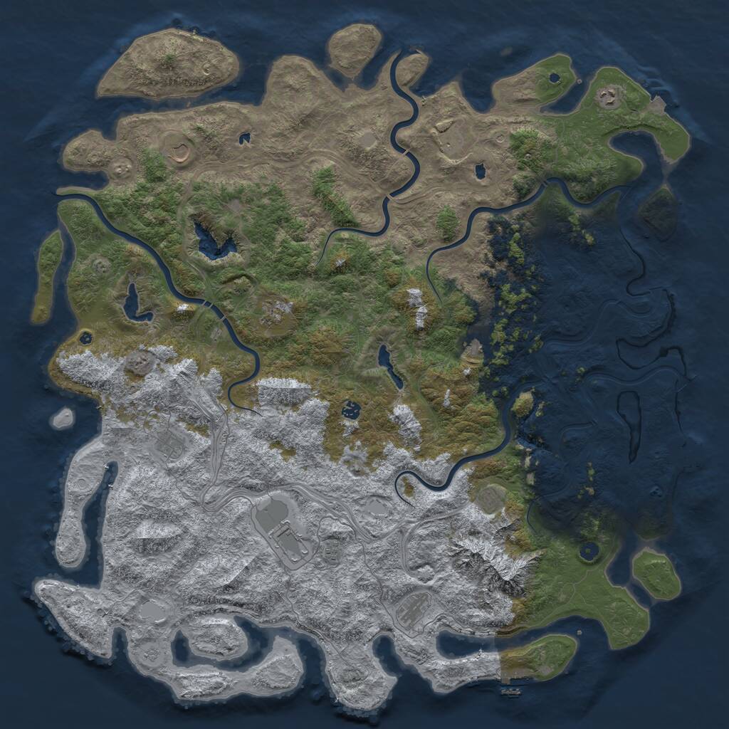 Rust Map: Procedural Map, Size: 6000, Seed: 754346500, 17 Monuments