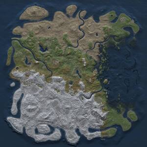 Thumbnail Rust Map: Procedural Map, Size: 6000, Seed: 754346500, 17 Monuments