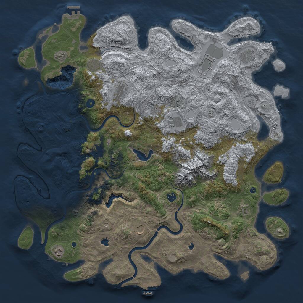 Rust Map: Procedural Map, Size: 5000, Seed: 1901735667, 17 Monuments