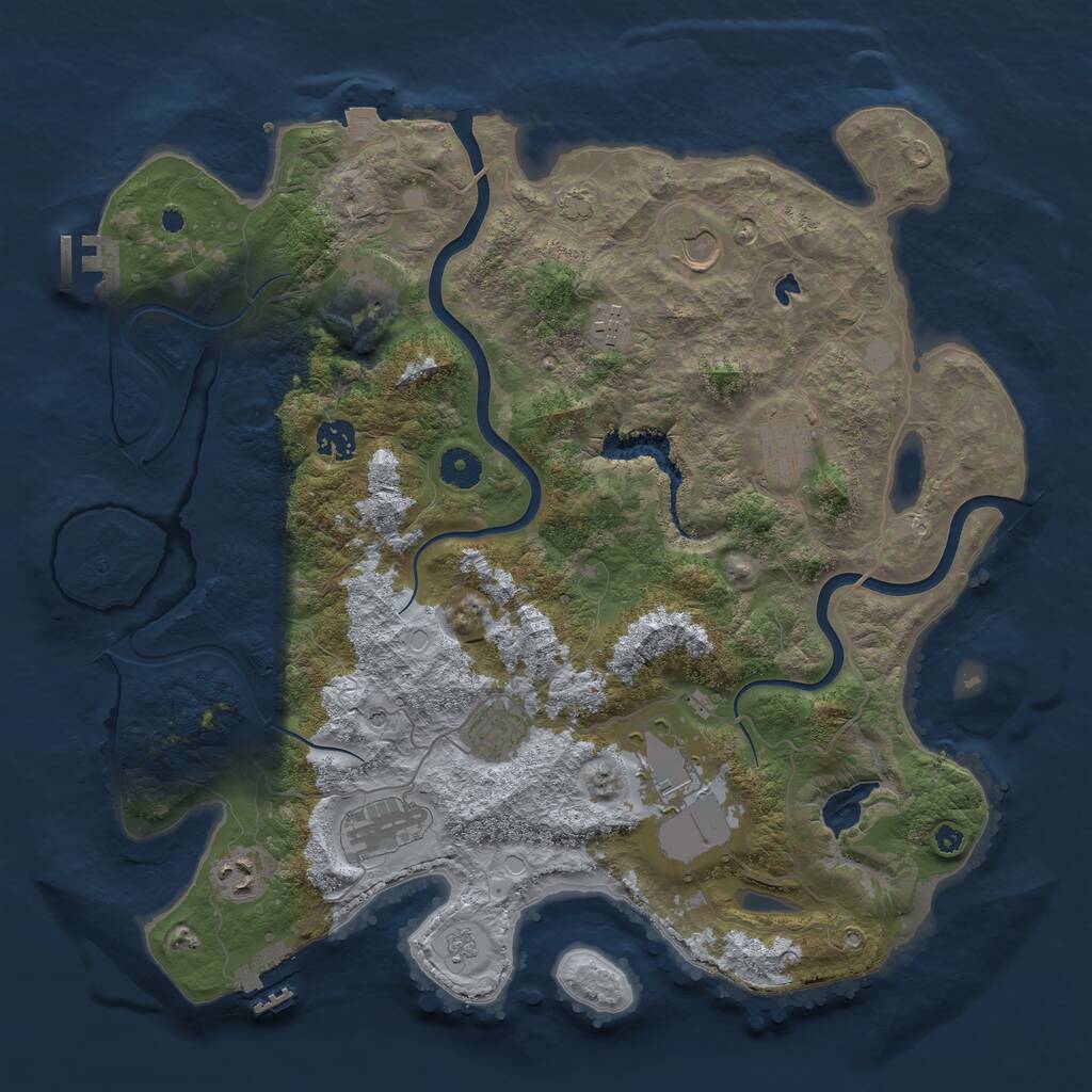 Rust Map: Procedural Map, Size: 4000, Seed: 1254554899, 15 Monuments